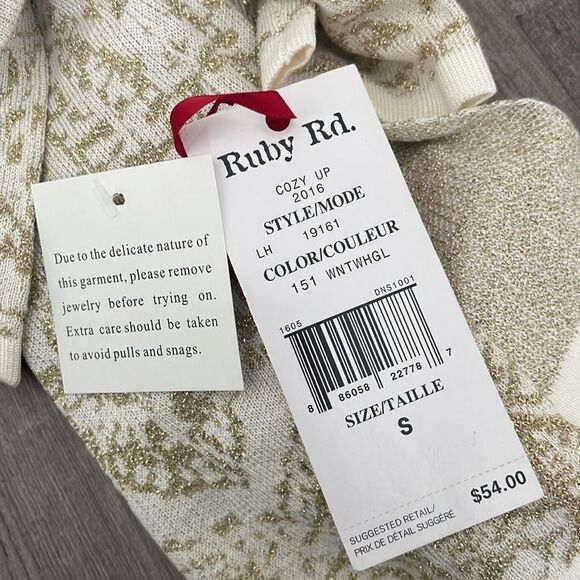 Ruby Rd Metallic Paisley Jacquard Sweater - Picture 4 of 4